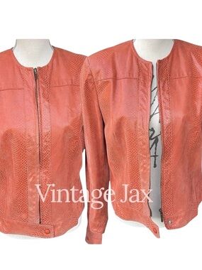 Vintage Jax Burnt Orange Lambskin Leather Jacket (8/10)